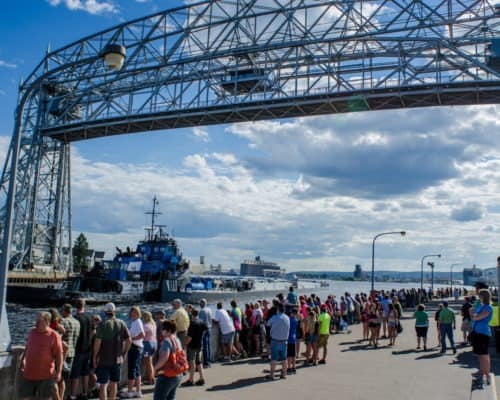 Duluth's Lift Bridge in the Raised Position