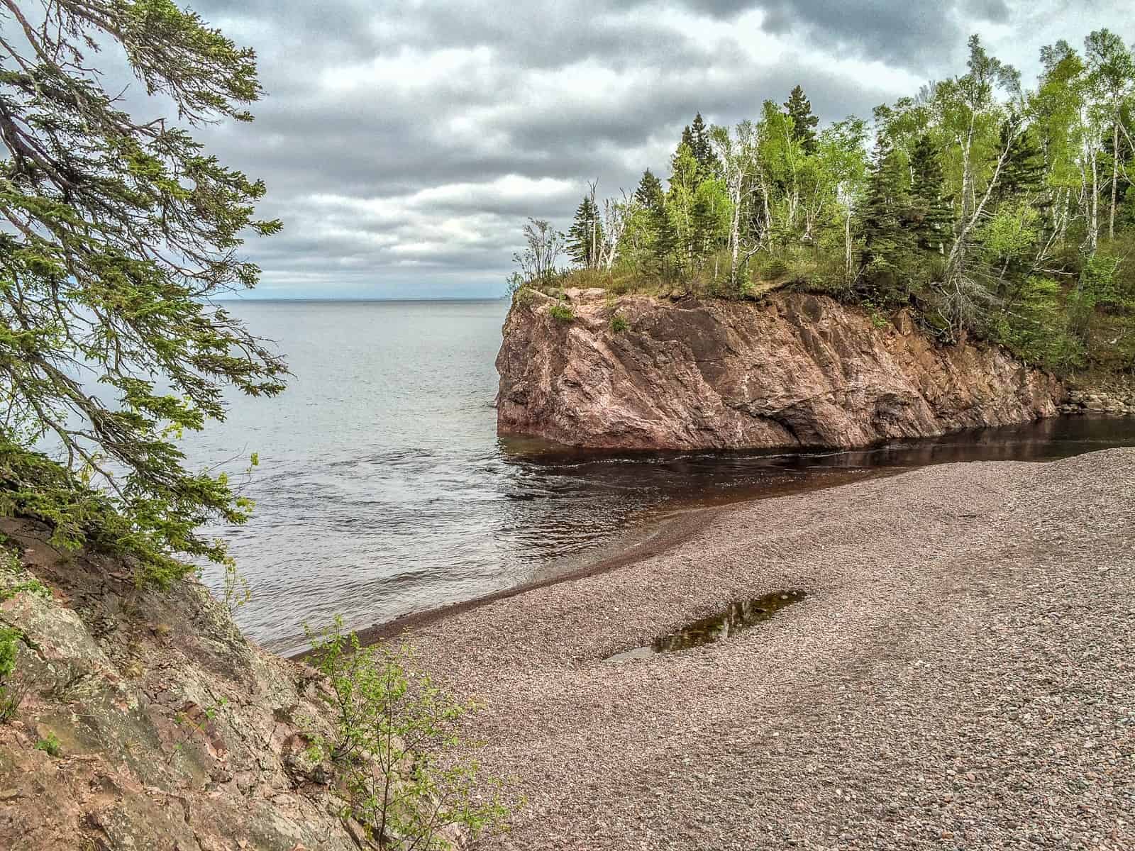 Mouth of the Baptism River at Tettegouche State Park