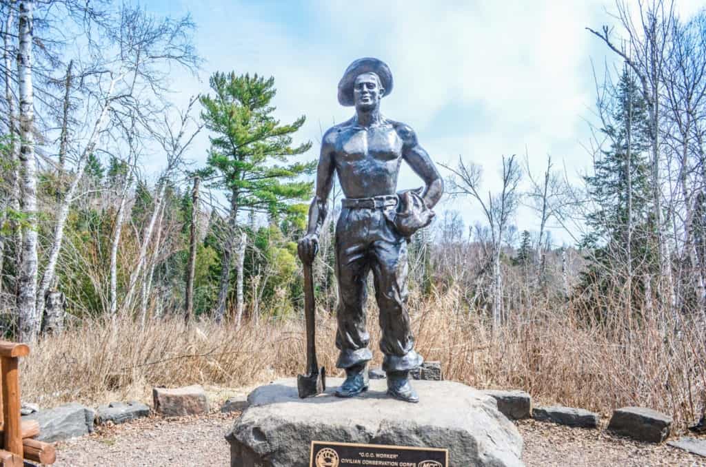 Gooseberry Falls State Park Civilian Conservation Corps Statue