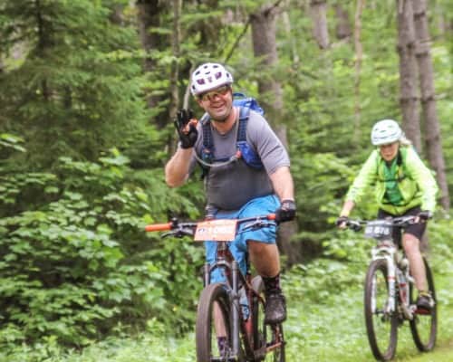 Lutsen 99er Bikers on Narrow Trails