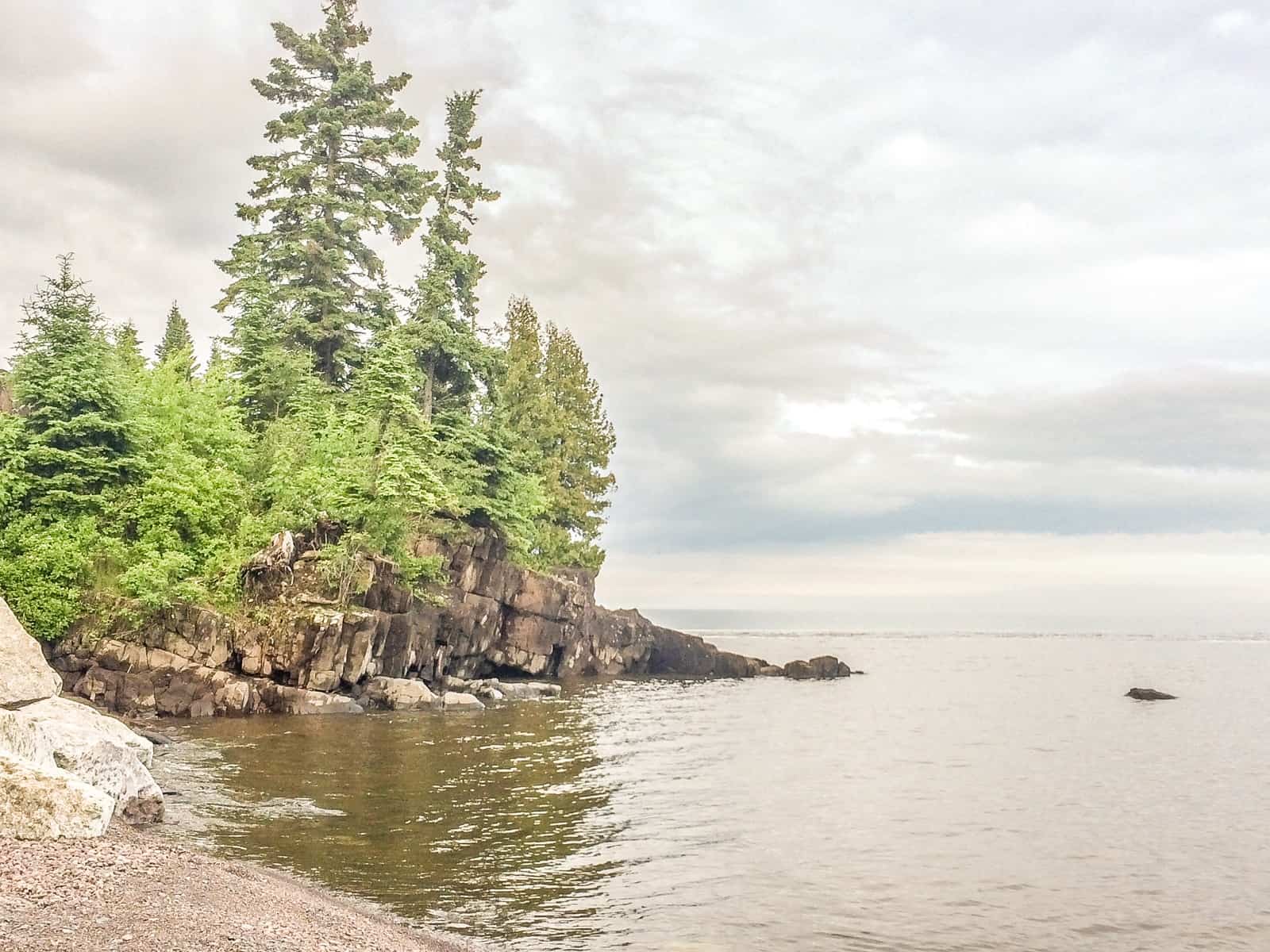 Mouth of the Cascade River and Lake Superior at the Cascade River State Park