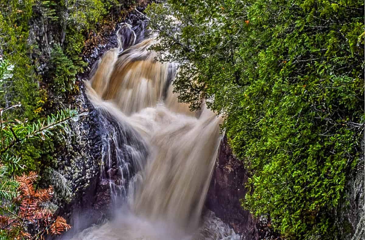 The Devil's Kettle Waterfall During Waterfall Season
