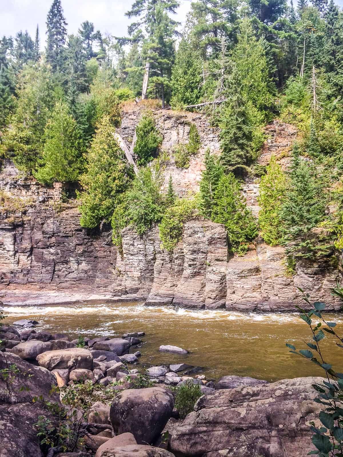 Rock formations created by the Pigeon River in Grand Portage State Park