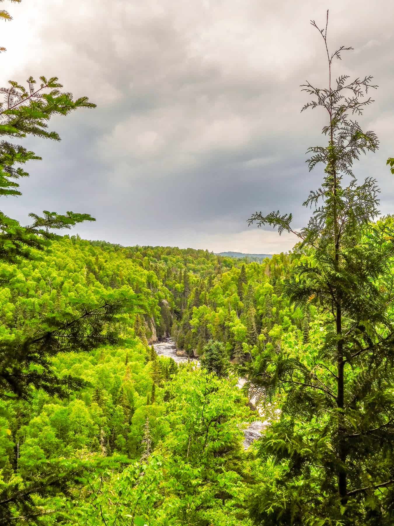 The Brule River flows through Judge CR Magney State Park