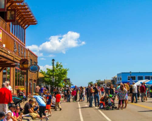 Downtown Grand Marais is bustling during Fisherman's Picnic