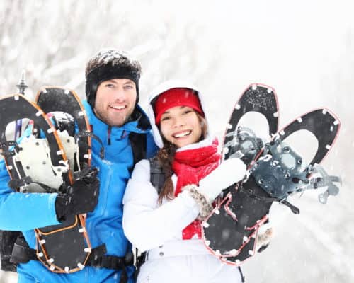 Enjoy romantic Candlelit Snowshoe Hikes at Tettegouche State Park