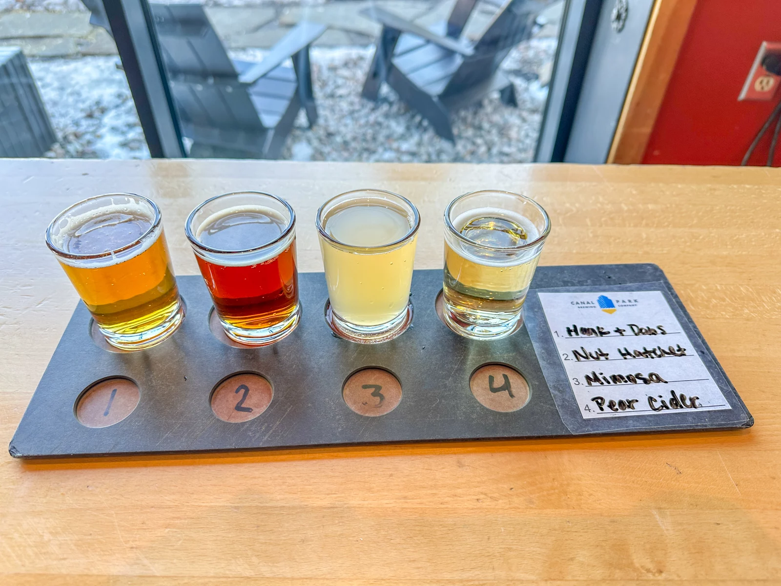 Beer Flight at Canal Park Brewing